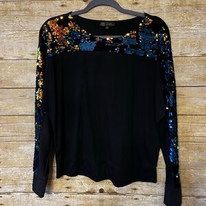 Sparkly black long sleeve tshirt Size S by DG2